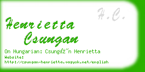 henrietta csungan business card